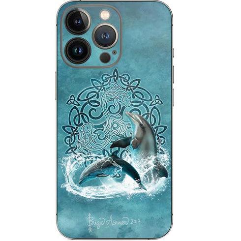 Brigid Ashwood Celtic Dolphin iPhone 14 Pro Skin